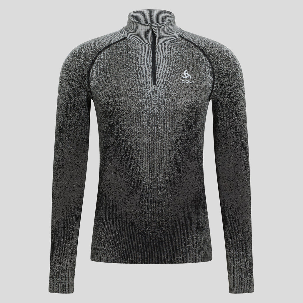 Odlo M Base Layer Top Turtle Neck L/S Half Zip Blackcomb Eco