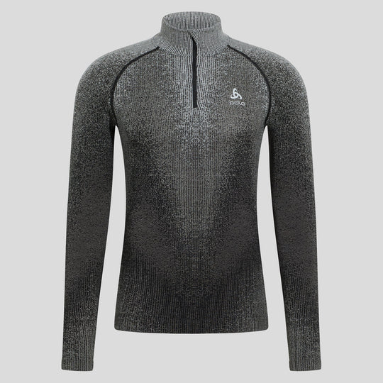 Odlo M Base Layer Top Turtle Neck L/S Half Zip Blackcomb Eco