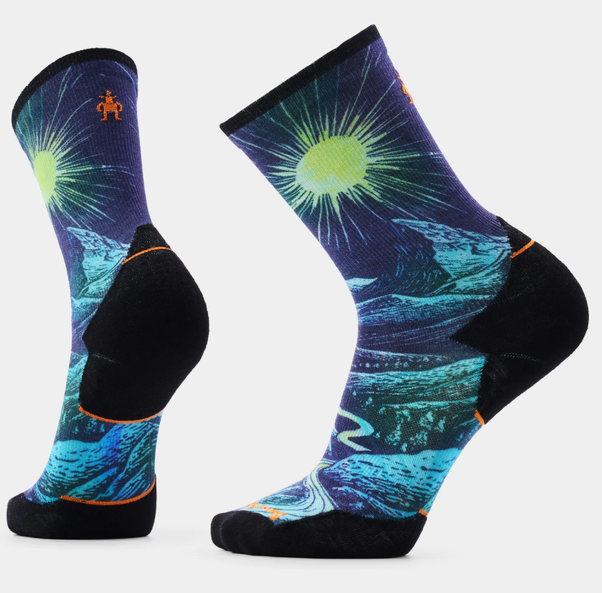 Smartwool Trail Run Treeline Print Crew Socks