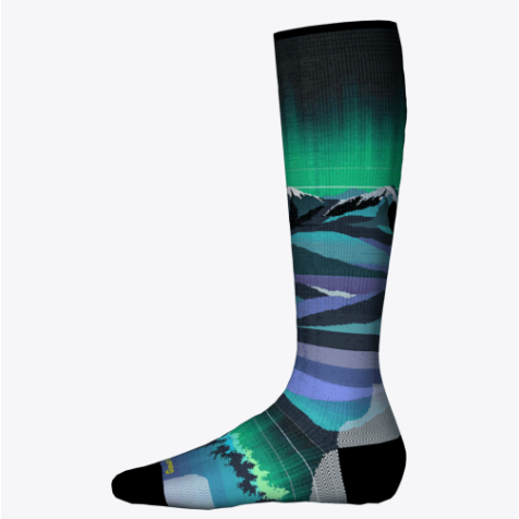 Smartwool Junior Ski Zero Cushion Aurora Flash Print OTC Socks