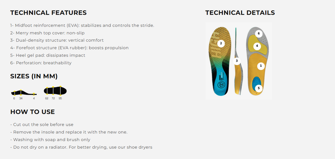 Sidas 3Feet Run Protect High Running Insoles