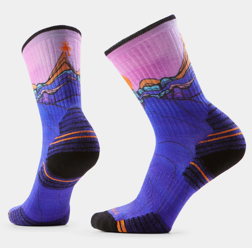 Smartwool W Hike Targeted Cushion Mountain Sunrise Print Crew Socks