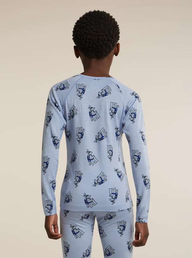 Icebreaker Kids Merino 200 Oasis LS Crewe Bear Tour AOP