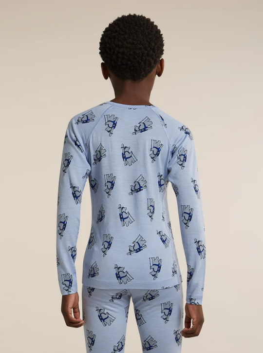 Icebreaker Kids Merino 200 Oasis LS Crewe Bear Tour AOP