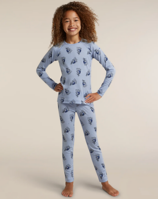 Icebreaker Kids Merino 200 Oasis LS Crewe Bear Tour AOP