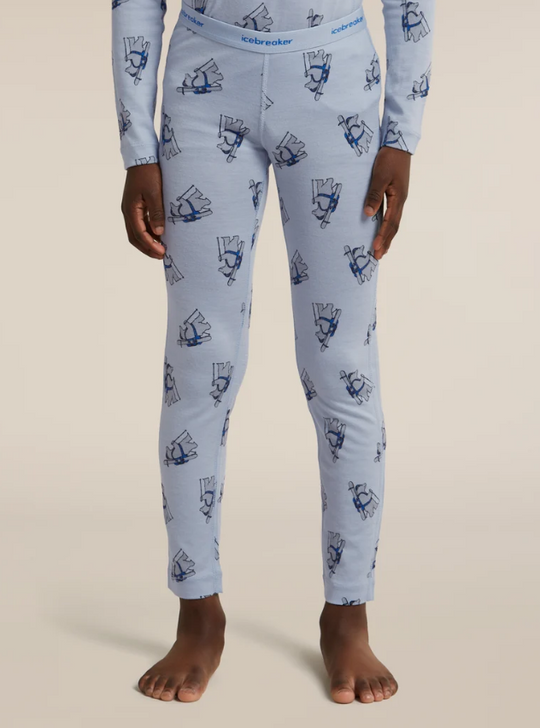 Icebreaker Kids Merino 200 Oasis Leggings Bear Tour AOP