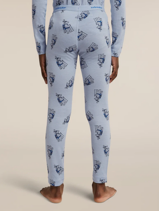 Icebreaker Kids Merino 200 Oasis Leggings Bear Tour AOP