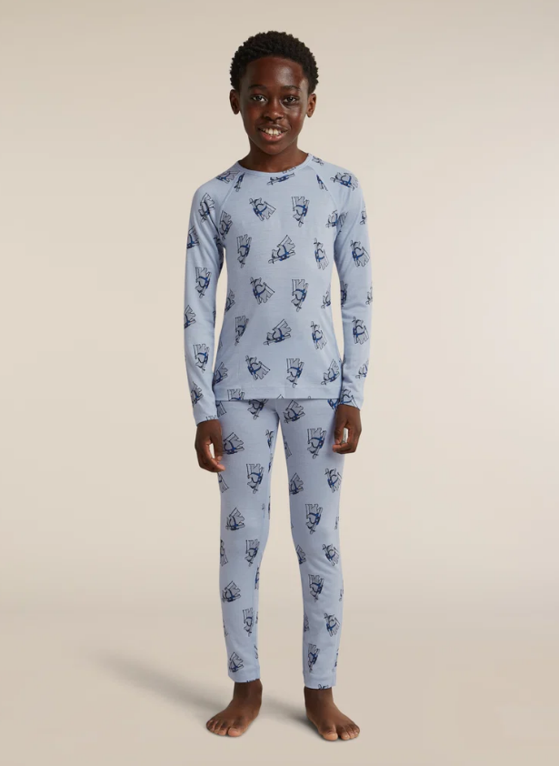 Icebreaker Kids Merino 200 Oasis Leggings Bear Tour AOP