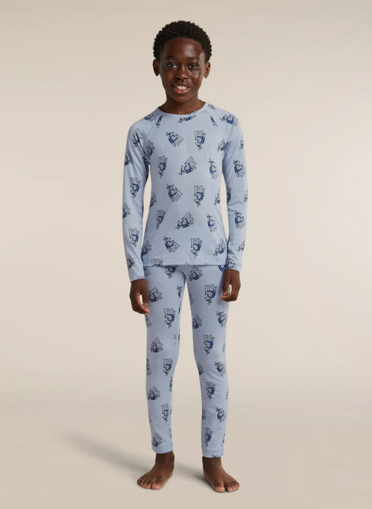 Icebreaker Kids Merino 200 Oasis Leggings Bear Tour AOP