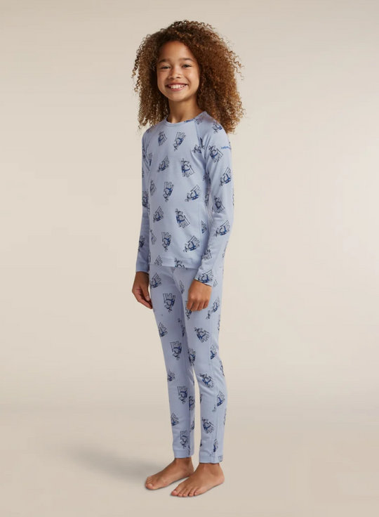 Icebreaker Kids Merino 200 Oasis Leggings Bear Tour AOP
